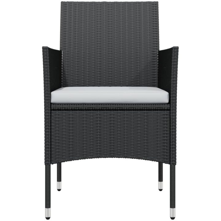 Matgrupp för trädgården med dynor 7 delar svart vidaXL 140 cm table length – bild 4