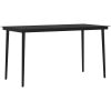 Matgrupp för trädgården med dynor 7 delar svart vidaXL 140 cm table length – miniatyr 5