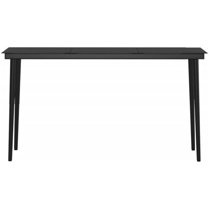 Matgrupp för trädgården med dynor 7 delar svart vidaXL 140 cm table length – bild 6
