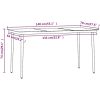 Matgrupp för trädgården med dynor 7 delar svart vidaXL 140 cm table length – miniatyr 8