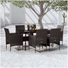 Matgrupp för trädgården med dynor 7 delar svart vidaXL 140 cm table length – miniatyr 1