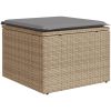 Matgrupp för trädgården med dynor 8 delar beige konstrotting vidaXL – miniatyr 7