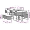 Matgrupp för trädgården med dynor 9 delar beige konstrotting vidaXL – miniatyr 11