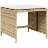 Matgrupp för trädgården med dynor 9 delar beige konstrotting vidaXL – miniatyr 5