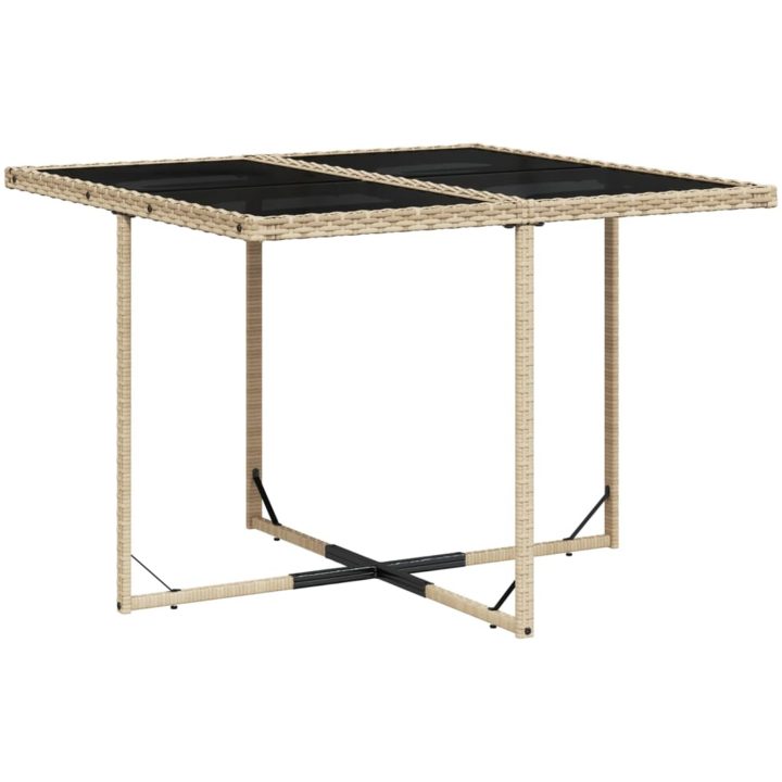 Matgrupp för trädgården med dynor 9 delar beige konstrotting vidaXL – bild 6