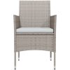 Matgrupp för trädgården med dynor 9 delar beige och svart vidaXL 200 cm table length – miniatyr 4