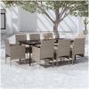 Matgrupp för trädgården med dynor 9 delar beige och svart vidaXL 200 cm table length – miniatyr 1