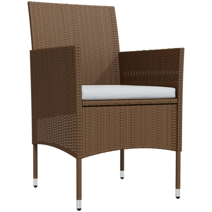Matgrupp för trädgården med dynor 9 delar brun och svart vidaXL 200 cm table length – bild 3