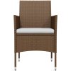 Matgrupp för trädgården med dynor 9 delar brun och svart vidaXL 200 cm table length – miniatyr 4