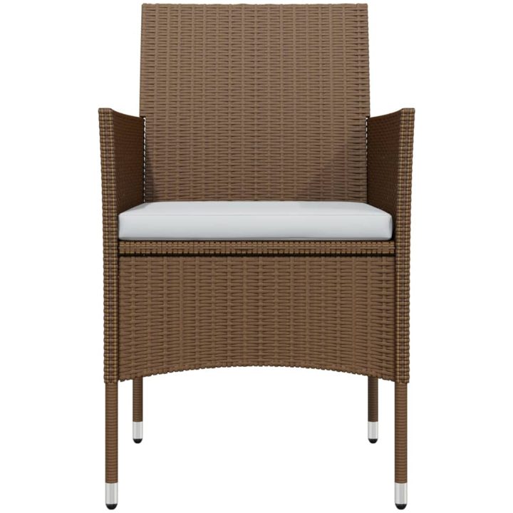 Matgrupp för trädgården med dynor 9 delar brun och svart vidaXL 200 cm table length – bild 4