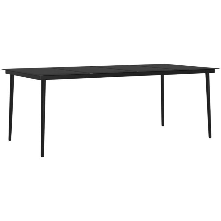 Matgrupp för trädgården med dynor 9 delar brun och svart vidaXL 200 cm table length – bild 5