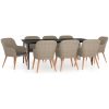 Matgrupp för trädgården med dynor 9 delar brun vidaXL 200 cm table length – miniatyr 2