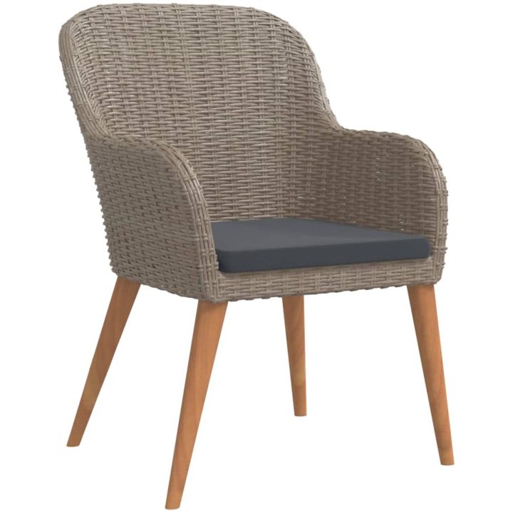 Matgrupp för trädgården med dynor 9 delar brun vidaXL 200 cm table length – bild 3