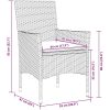 Matgrupp för trädgården med dynor 9 delar grå konstrotting&glas vidaXL 190 x 90 x 75 cm – miniatyr 8