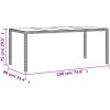 Matgrupp för trädgården med dynor 9 delar grå konstrotting&glas vidaXL 190 x 90 x 75 cm – miniatyr 9