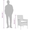 Matgrupp för trädgården med dynor 9 delar grå konstrotting&glas vidaXL 190 x 90 x 75 cm – miniatyr 10