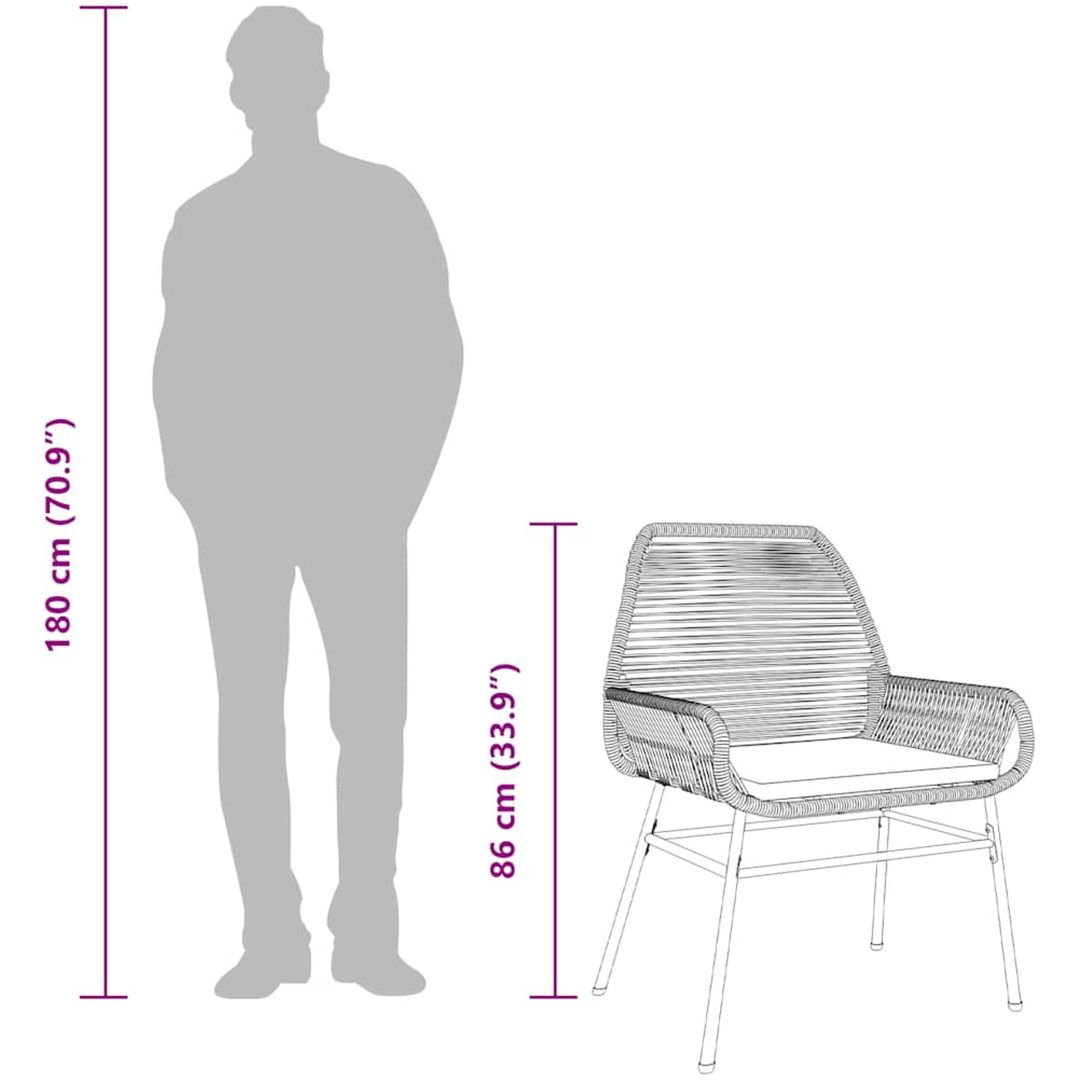 Matgrupp för trädgården med dynor 9 delar grå polyrotting glas vidaXL 200 x 100 x 74 cm – bild 11