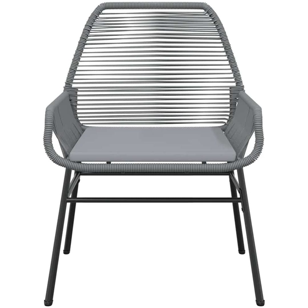 Matgrupp för trädgården med dynor 9 delar grå polyrotting glas vidaXL 200 x 100 x 74 cm – bild 6
