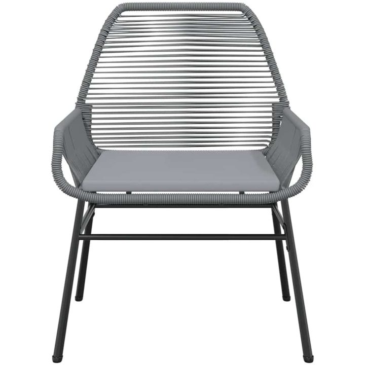 Matgrupp för trädgården med dynor 9 delar grå polyrotting glas vidaXL 200 x 100 x 74 cm – bild 6