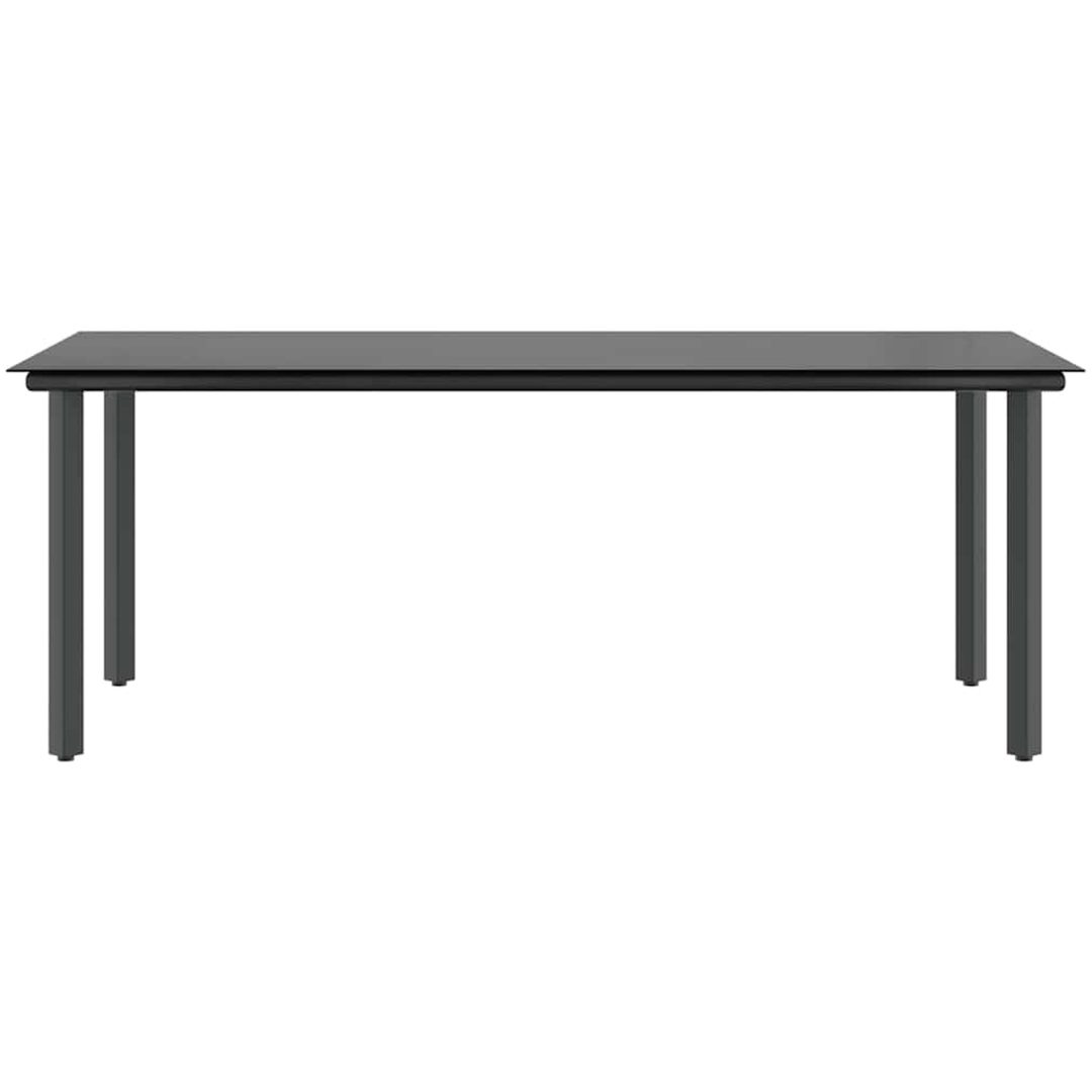 Matgrupp för trädgården med dynor 9 delar grå polyrotting glas vidaXL 200 x 100 x 74 cm – bild 7