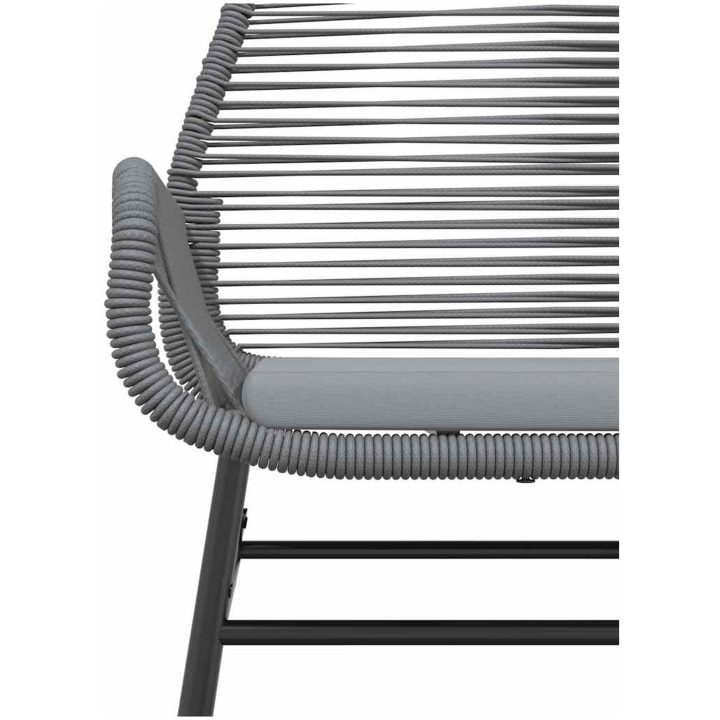 Matgrupp för trädgården med dynor 9 delar grå polyrotting glas vidaXL 200 x 100 x 74 cm – bild 8