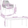 Matgrupp för trädgården med dynor 9 delar grå polyrotting glas vidaXL 200 x 100 x 74 cm – miniatyr 10