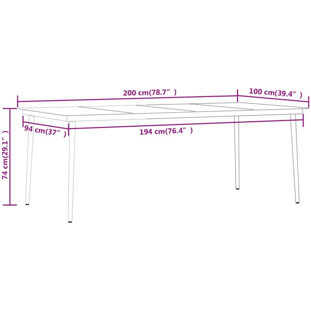 Matgrupp för trädgården med dynor 9 delar grå vidaXL 200 cm table length – bild 10