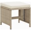 Matgrupp för trädgården med dynor 9 delar konstrotting beige vidaXL 109 cm bordslängd – miniatyr 6