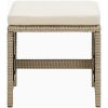 Matgrupp för trädgården med dynor 9 delar konstrotting beige vidaXL 109 cm bordslängd – miniatyr 7