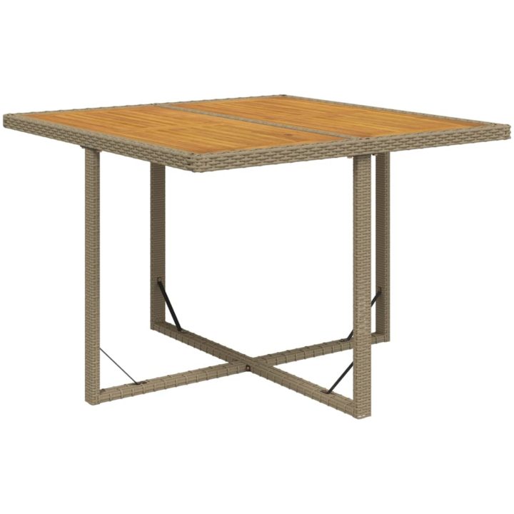 Matgrupp för trädgården med dynor 9 delar konstrotting beige vidaXL 109 cm bordslängd – bild 8