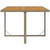 Matgrupp för trädgården med dynor 9 delar konstrotting beige vidaXL 109 cm bordslängd – miniatyr 9