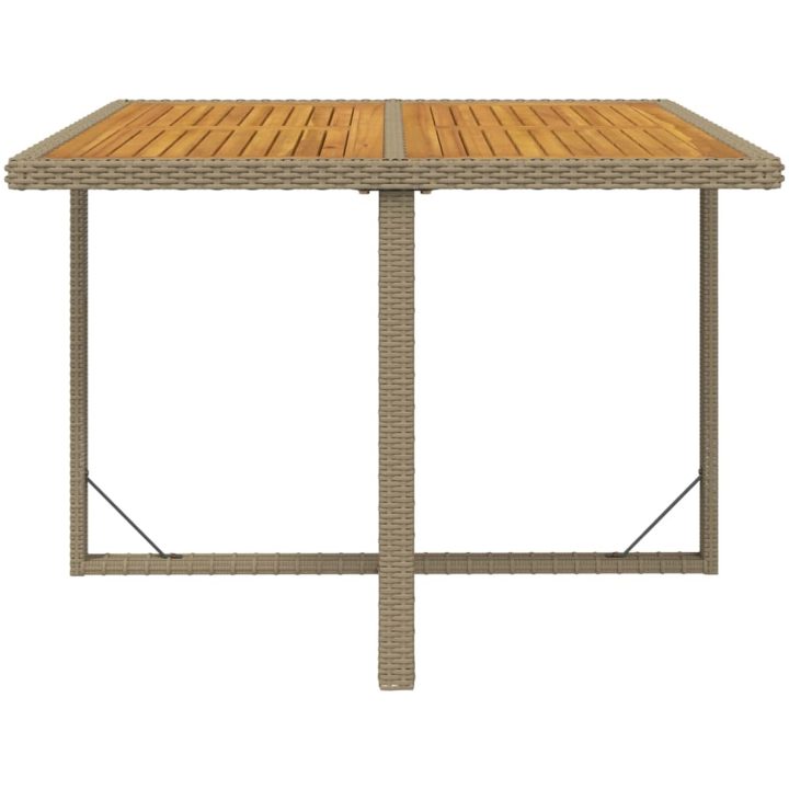 Matgrupp för trädgården med dynor 9 delar konstrotting beige vidaXL 109 cm bordslängd – bild 9