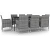 Matgrupp för trädgården med dynor 9 delar konstrotting och glas vidaXL 200 cm table length – miniatyr 2