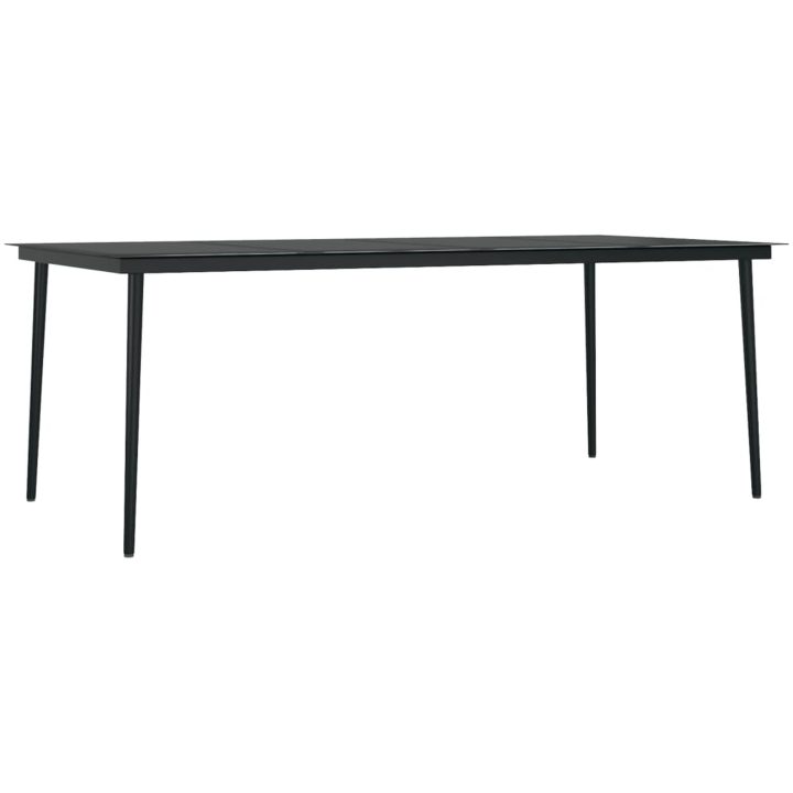 Matgrupp för trädgården med dynor 9 delar konstrotting och glas vidaXL 200 cm table length – bild 5