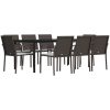 Matgrupp för trädgården med dynor 9 delar konstrotting & stål vidaXL 200 cm table length – miniatyr 3