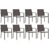 Matgrupp för trädgården med dynor 9 delar konstrotting & stål vidaXL 200 cm table length – miniatyr 4