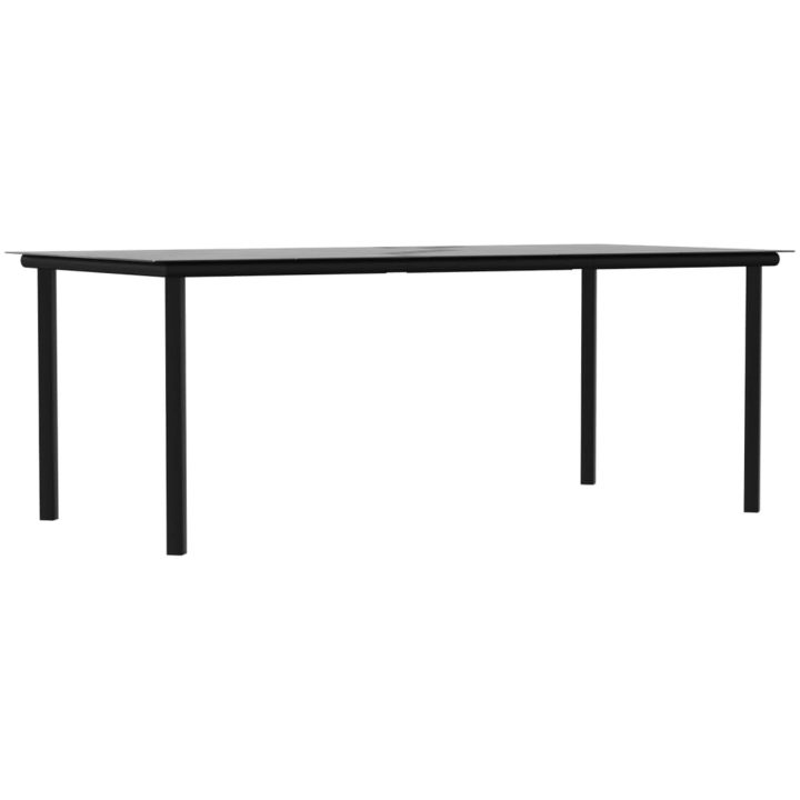 Matgrupp för trädgården med dynor 9 delar konstrotting & stål vidaXL 200 cm table length – bild 6