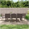 Matgrupp för trädgården med dynor 9 delar konstrotting & stål vidaXL 200 cm table length – miniatyr 1