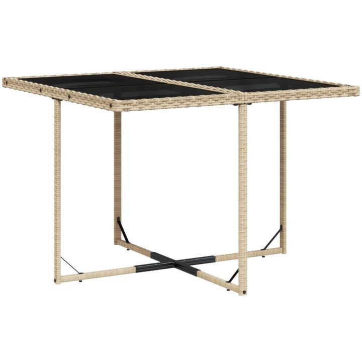 Matgrupp för trädgården med dynor 9 delar mixbeige konstrotting vidaXL – bild 4