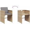 Matgrupp för trädgården med dynor 9 delar mixbeige konstrotting vidaXL – miniatyr 7