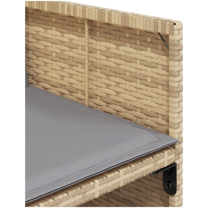Matgrupp för trädgården med dynor 9 delar mixbeige konstrotting vidaXL – bild 9