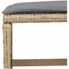 Matgrupp för trädgården med dynor 9 delar mixbeige konstrotting vidaXL – miniatyr 10
