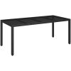 Matgrupp för trädgården med dynor 9 delar svart konstrotting vidaXL 190 cm bordslängd – miniatyr 11