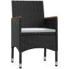 Matgrupp för trädgården med dynor 9 delar svart vidaXL 200 cm table length – miniatyr 3