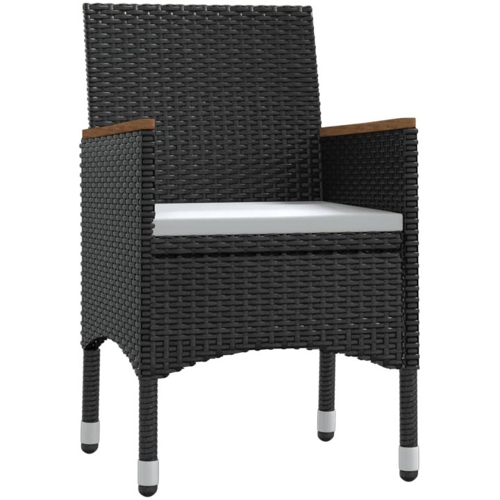 Matgrupp för trädgården med dynor 9 delar svart vidaXL 200 cm table length – bild 3
