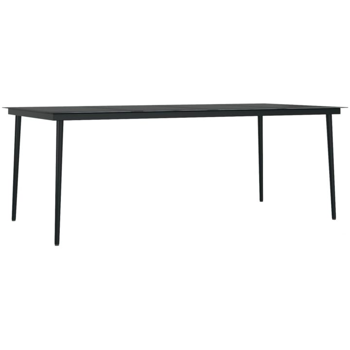 Matgrupp för trädgården med dynor 9 delar svart vidaXL 200 cm table length – bild 4