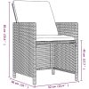 Matgrupp för trädgården med dynor 9delar konstrotting svart vidaXL 109 cm bordslängd – miniatyr 8