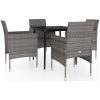 Matgrupp för trädgården med dynor grå och svart vidaXL 80 cm table length – miniatyr 2