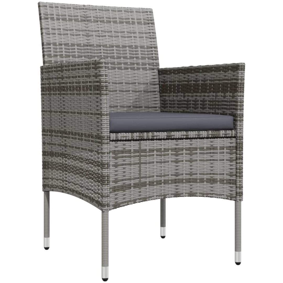 Matgrupp för trädgården med dynor grå och svart vidaXL 80 cm table length – bild 3