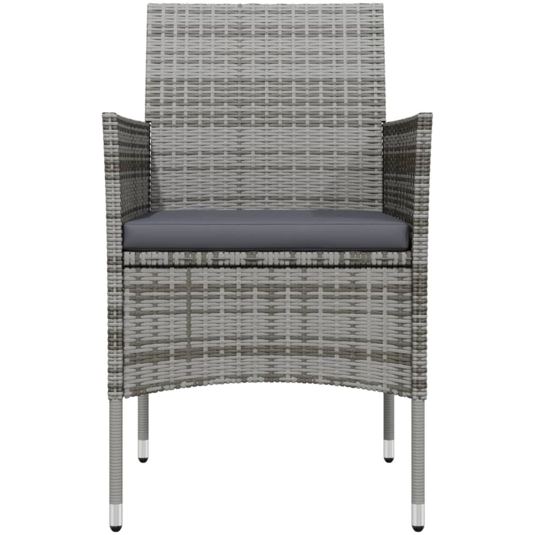 Matgrupp för trädgården med dynor grå och svart vidaXL 80 cm table length – bild 4